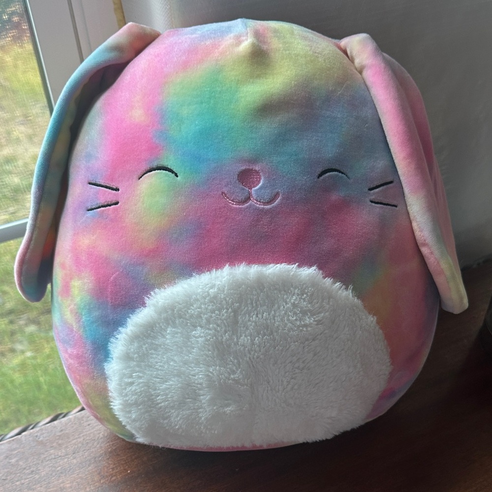 SQUISHMALLOW RAINBOW Tie-Dye Bunny Plush TOY BUBBLES OR BASTION THE BUNNY